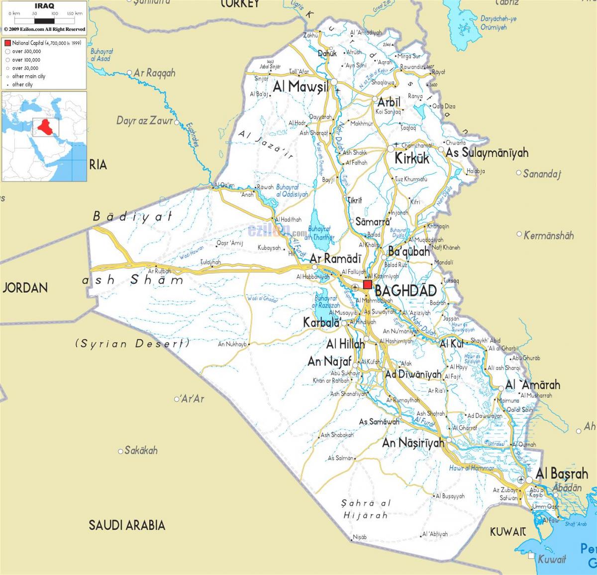 이라크의 지도 river