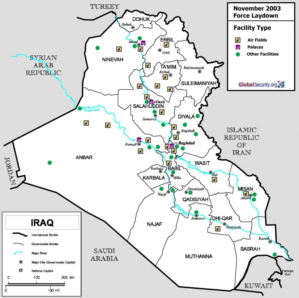 지도의 이라크 공항